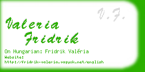 valeria fridrik business card